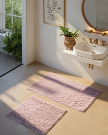 Mijölnir Juego de 2 alfombrillas de baño Rabbit - Rosa